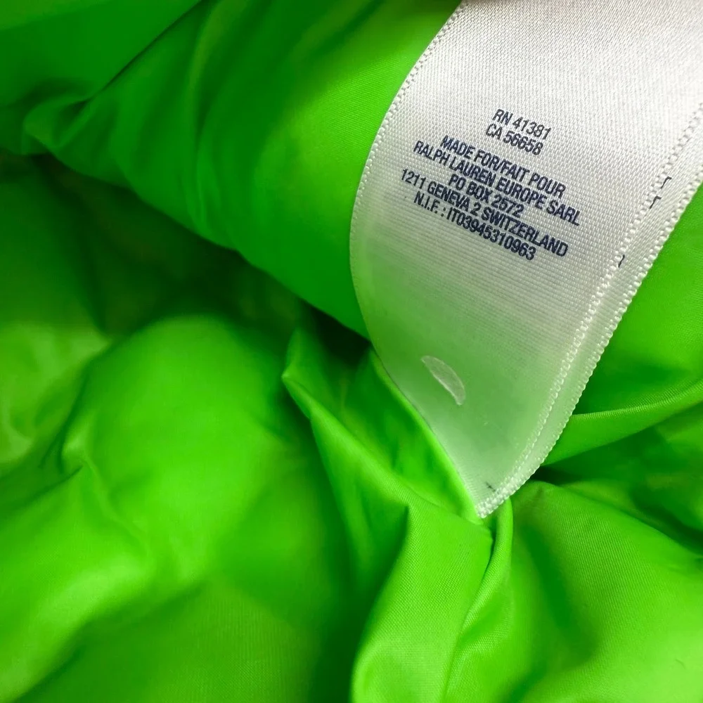 Ralph Lauren Girls Hot Pink Quilted Puffer Vest with Green Logo